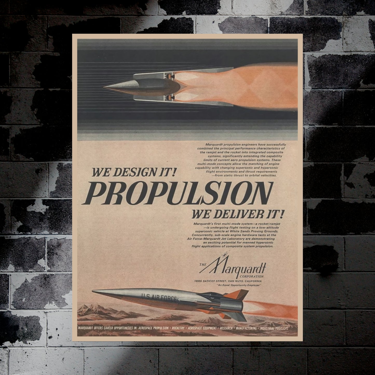 Rocket/Ramjet "We Design It!" - Retro Style Military Poster Replica