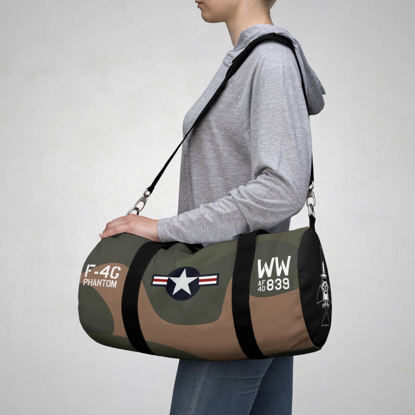 F-4 Phantom - Wild Weasel Military Aviation-Inspired Duffel Bag for Adventurers, Gym, Travel, Sports, or Camping