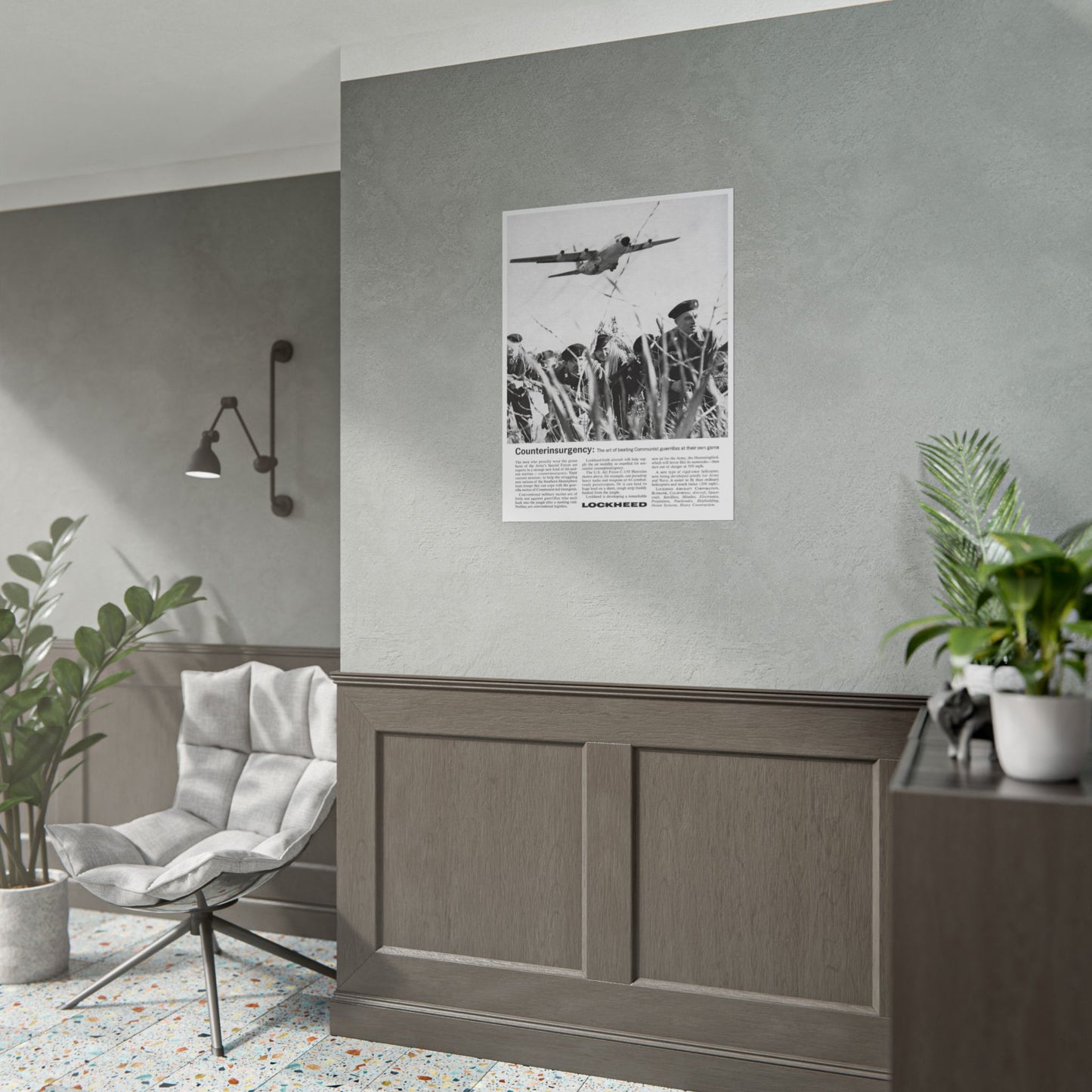 "C-130 Hercules - Counterinsurgency" Retro Style Military Aircraft Ad Poster Replica - Multiple Sizes Available!