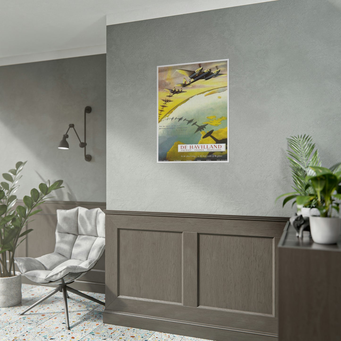 Mosquito "In the Attack Today - On the Trade Routes of the Future" - Retro Style Military Poster Replica