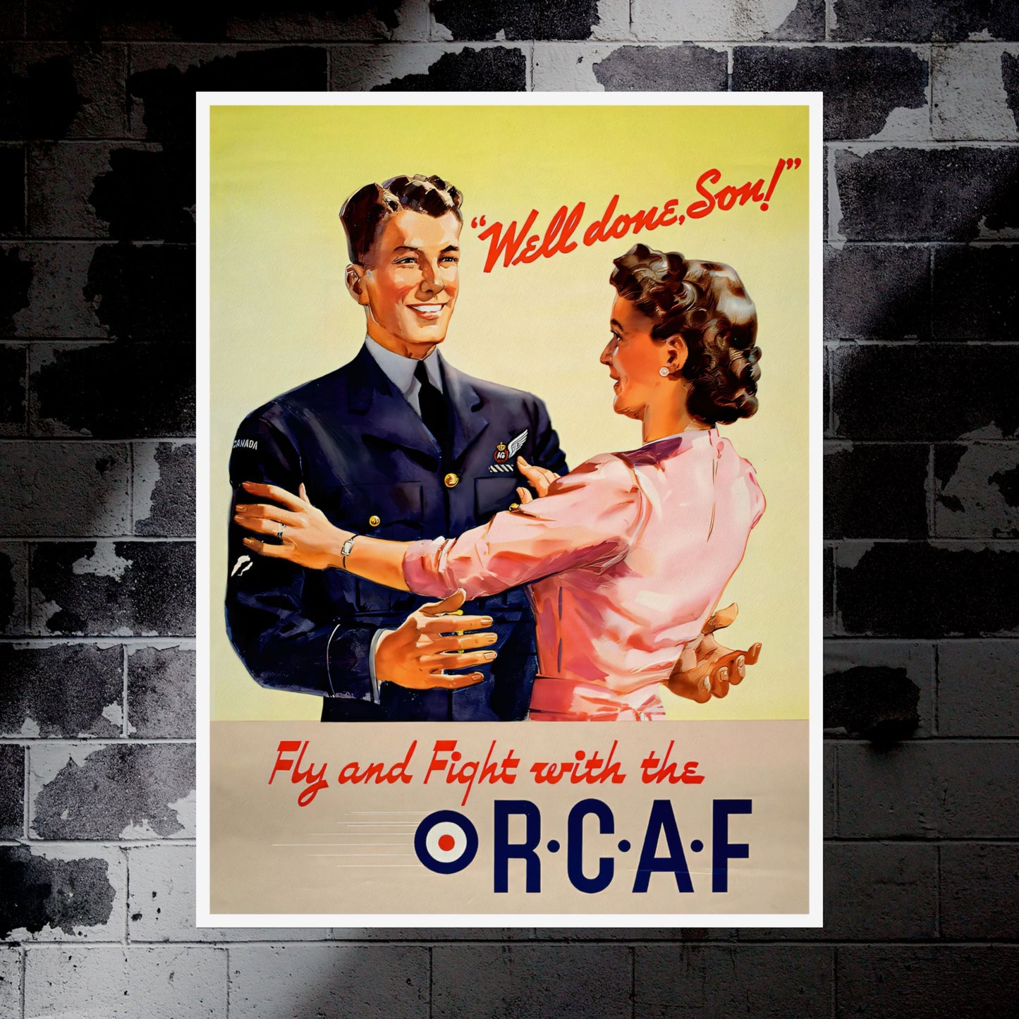 "Well Done Son!” Retro Style Royal Canadian Air Force (RCAF) Recruitment Ad Poster Replica - Multiple Sizes Available!