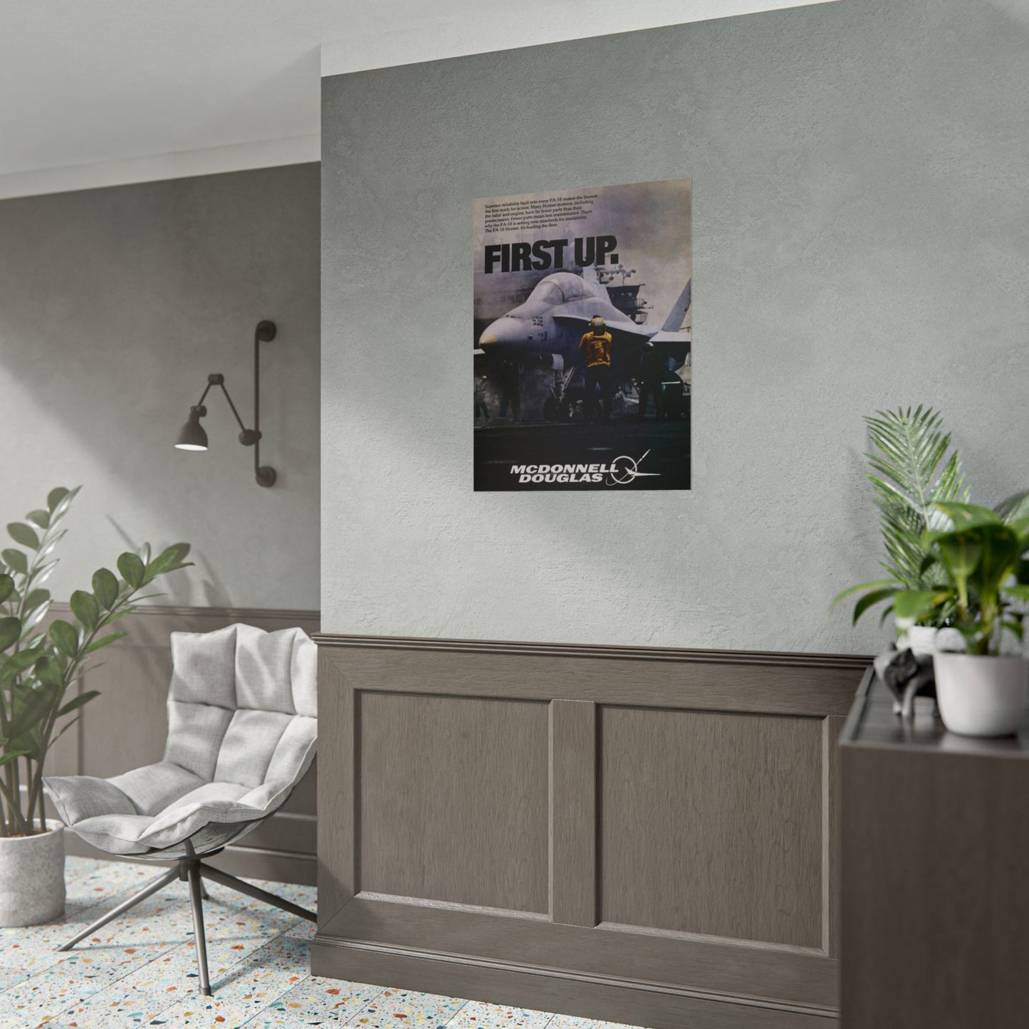 F/A-18 Hornet "First Up" Retro Style Military Aircraft Ad Poster Replica - Multiple Sizes Available!