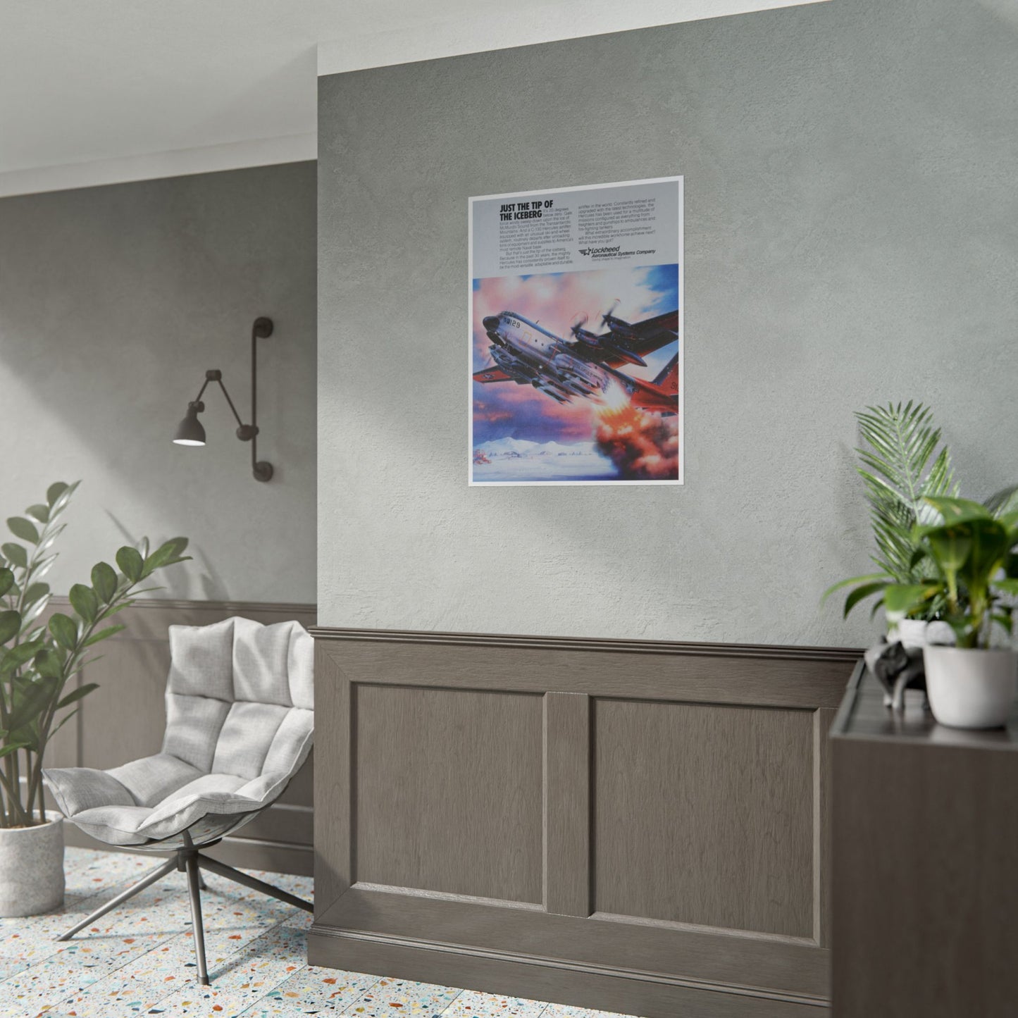 "LC-130 Hercules - Tip Of The Iceberg” Retro Style Military Aircraft Ad Poster Replica - Multiple Sizes Available!