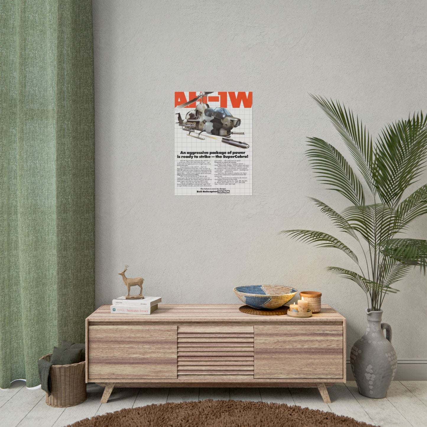 AH1W "SuperCobra" Retro Style Military Aircraft Ad Poster Replica - Multiple Sizes Available!
