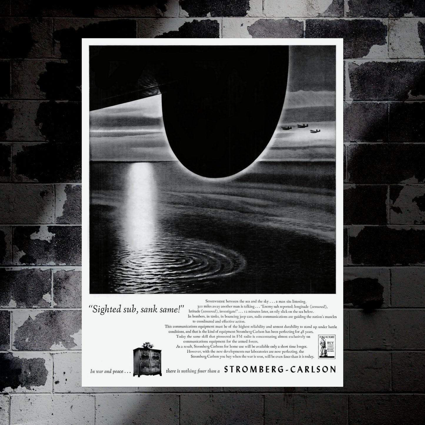 "Sighted Sub, Sank Same!" - Retro Style Military Poster Replica