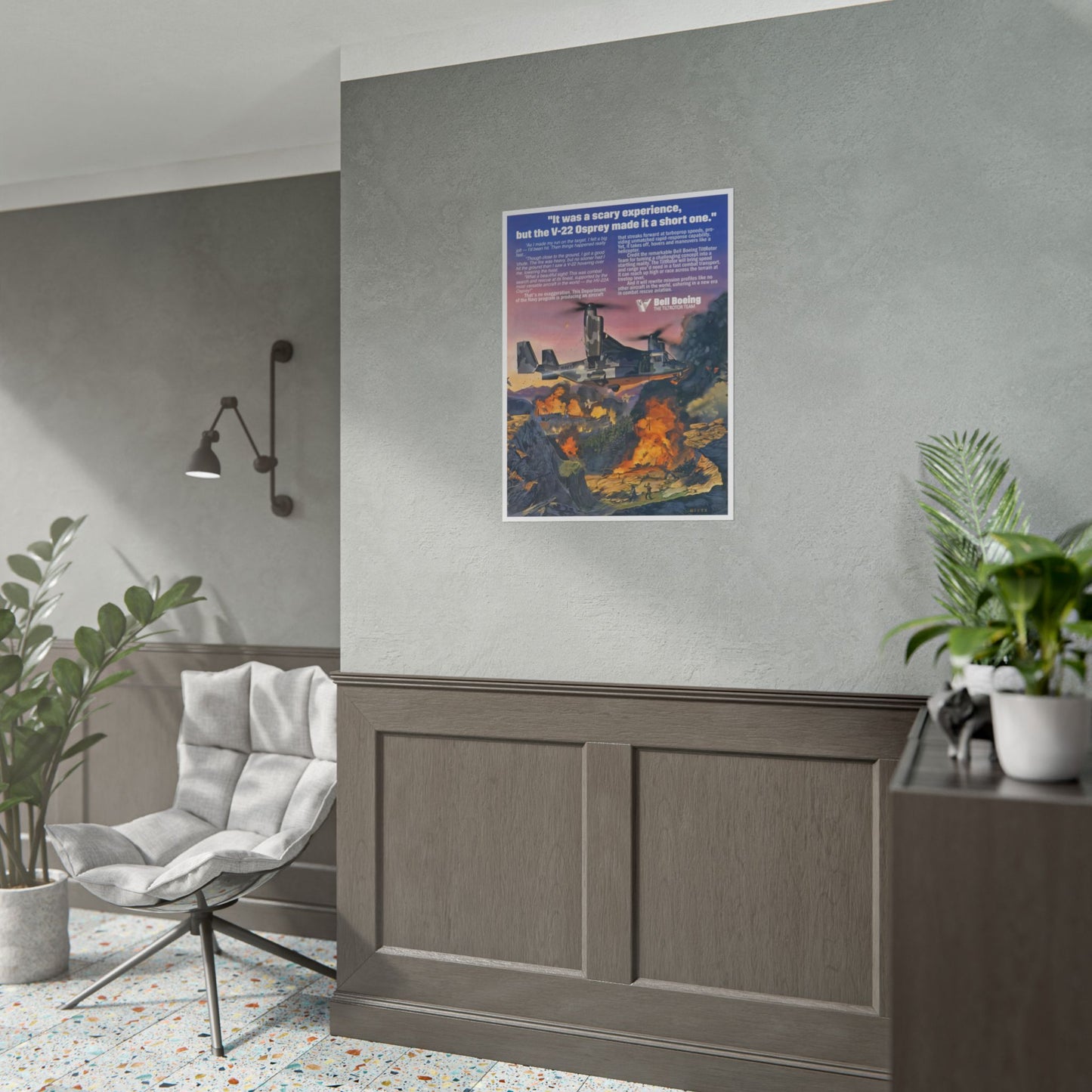 "V-22 Osprey - Scary Experience Made Short” Retro Style Military Aircraft Ad Poster Replica - Multiple Sizes Available!