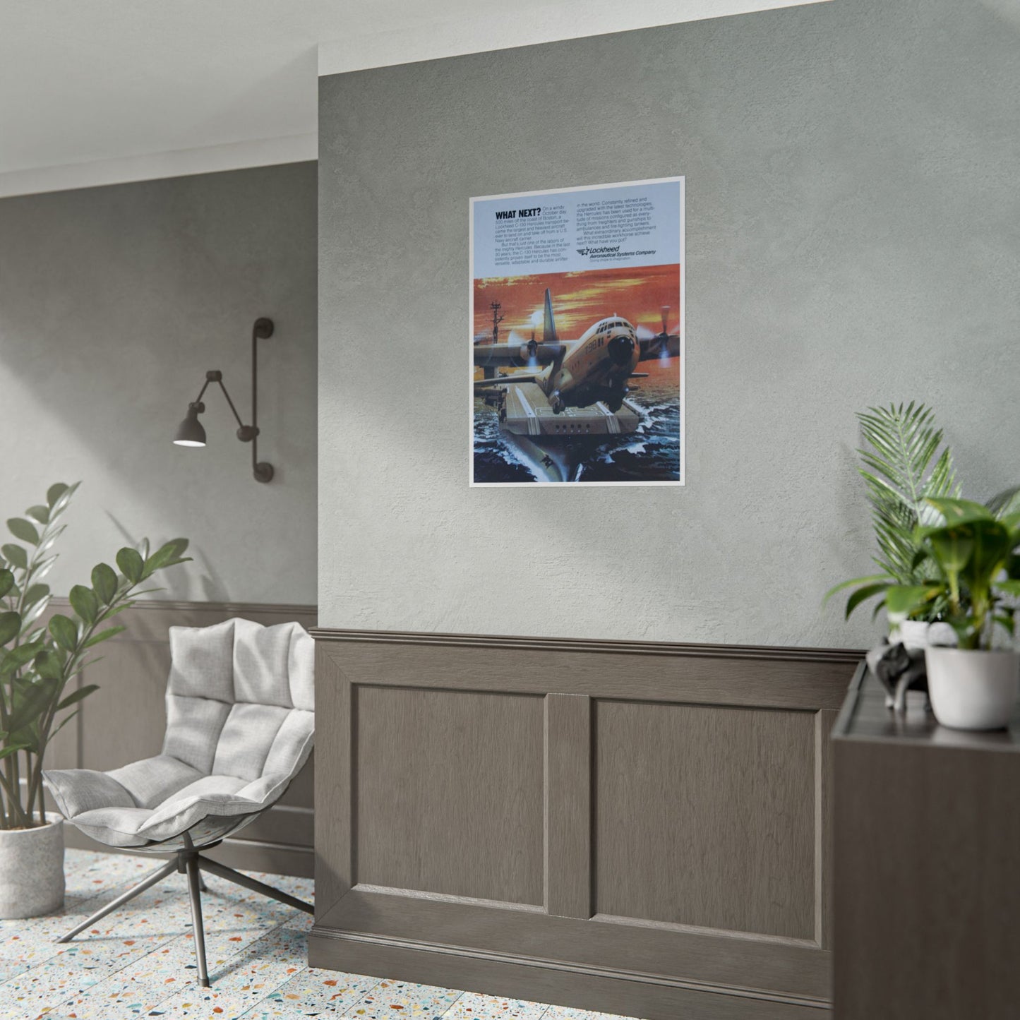 "C-130 Hercules - What Next?” Retro Style Military Aircraft Ad Poster Replica - Multiple Sizes Available!