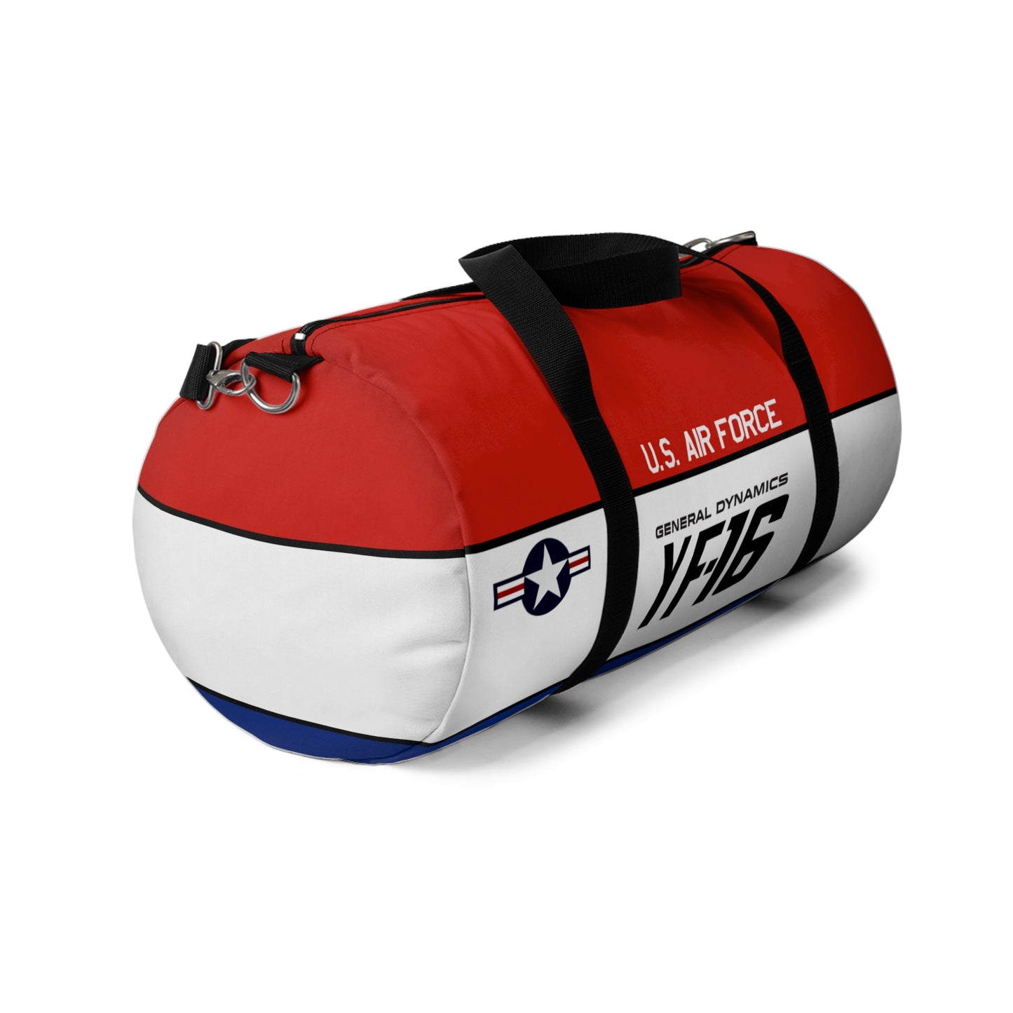 Patriotic Duffel Bag, YF-16 Fighting Falcon Gym Bag, Travel Bag for Aviation Enthusiasts