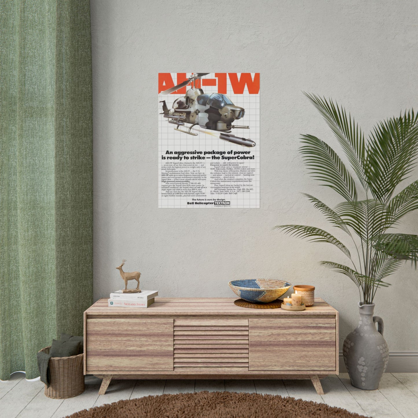 AH1W "SuperCobra" Retro Style Military Aircraft Ad Poster Replica - Multiple Sizes Available!
