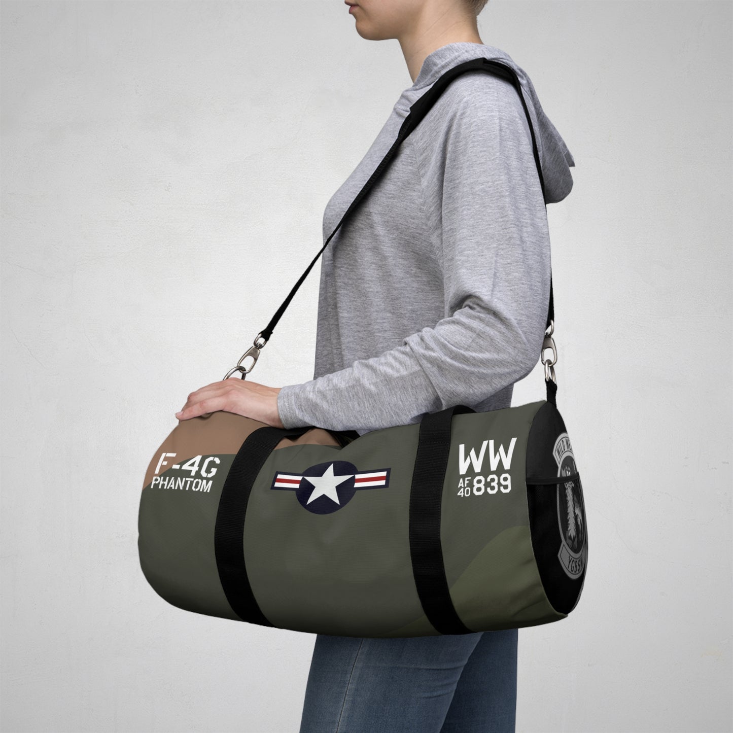 F-4 Phantom - Wild Weasel Military Aviation-Inspired Duffel Bag for Adventurers, Gym, Travel, Sports, or Camping