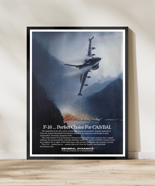"F-16 Viper - Perfect Choice” Retro Style Military Aircraft Ad Poster Replica - Multiple Sizes Available!