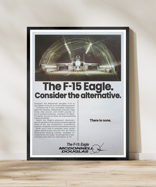 "F-15 Eagle - Consider The Alternative” Retro Style Military Aircraft Ad Poster Replica - Multiple Sizes Available!