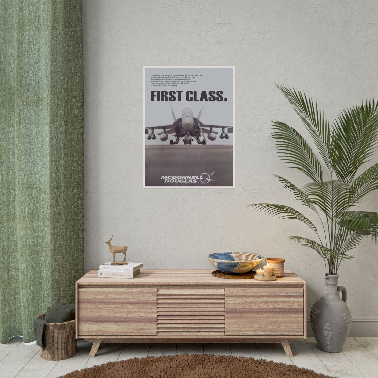 "F/A-18 - First Class” Retro Style Military Aircraft Ad Poster Replica - Multiple Sizes Available!