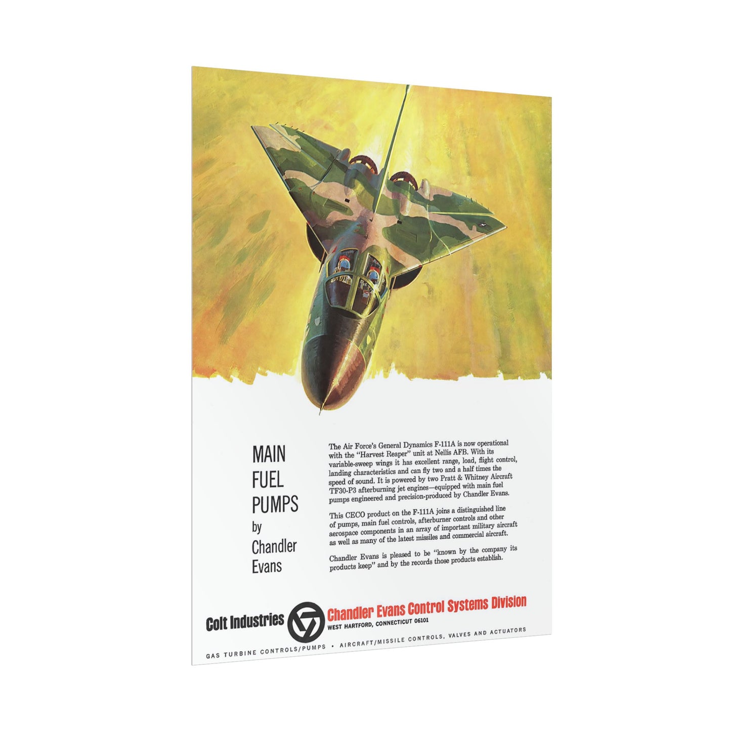 F-111A Aardvark Retro Style Military Aircraft Ad Poster Replica - Multiple Sizes Available!