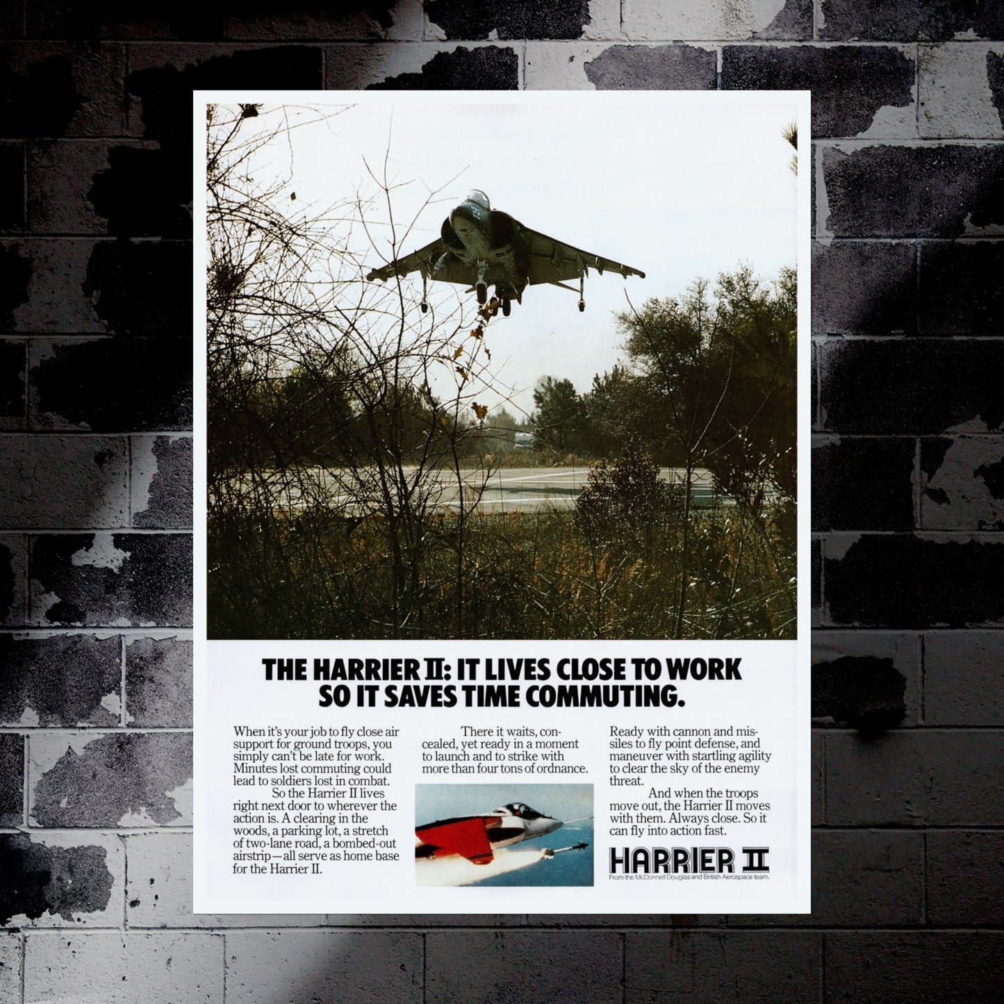 "Save Time Commuting” Retro Style Military Aircraft Ad Poster Replica - Multiple Sizes Available!