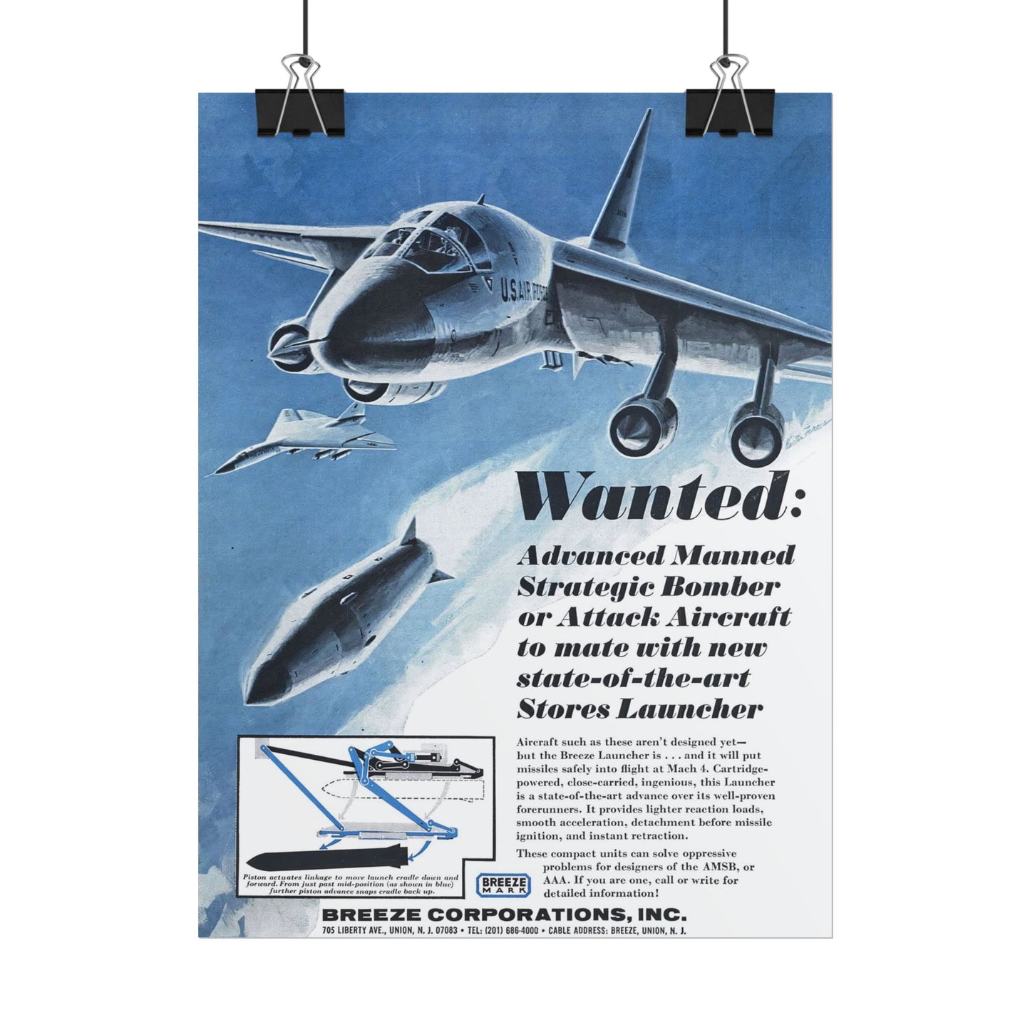 B-58 Hustler "Stores Launcher" Retro Style Military Aircraft Ad Poster Replica - Multiple Sizes Available!