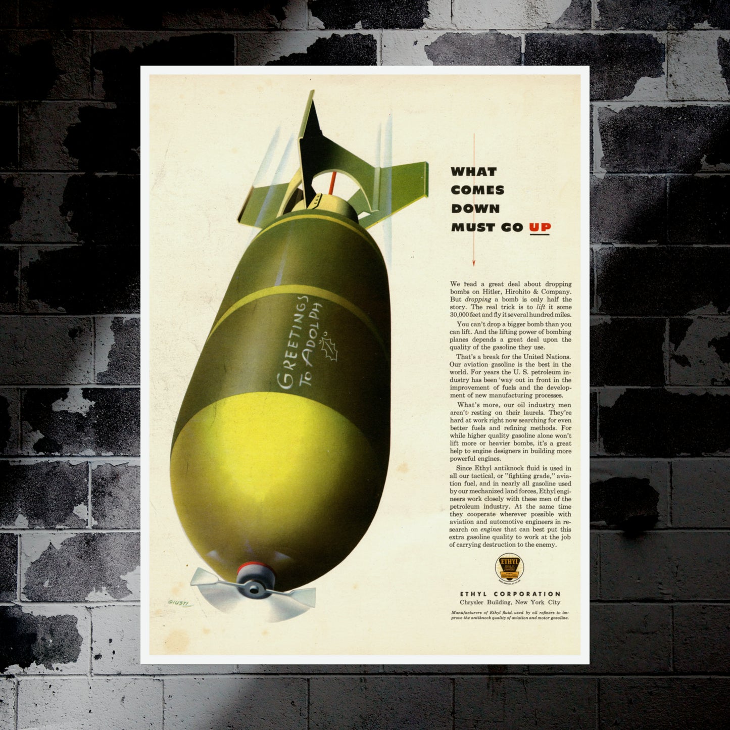 "What Comes Down" Retro Style Military Aircraft Ad Poster Replica - Multiple Sizes Available!