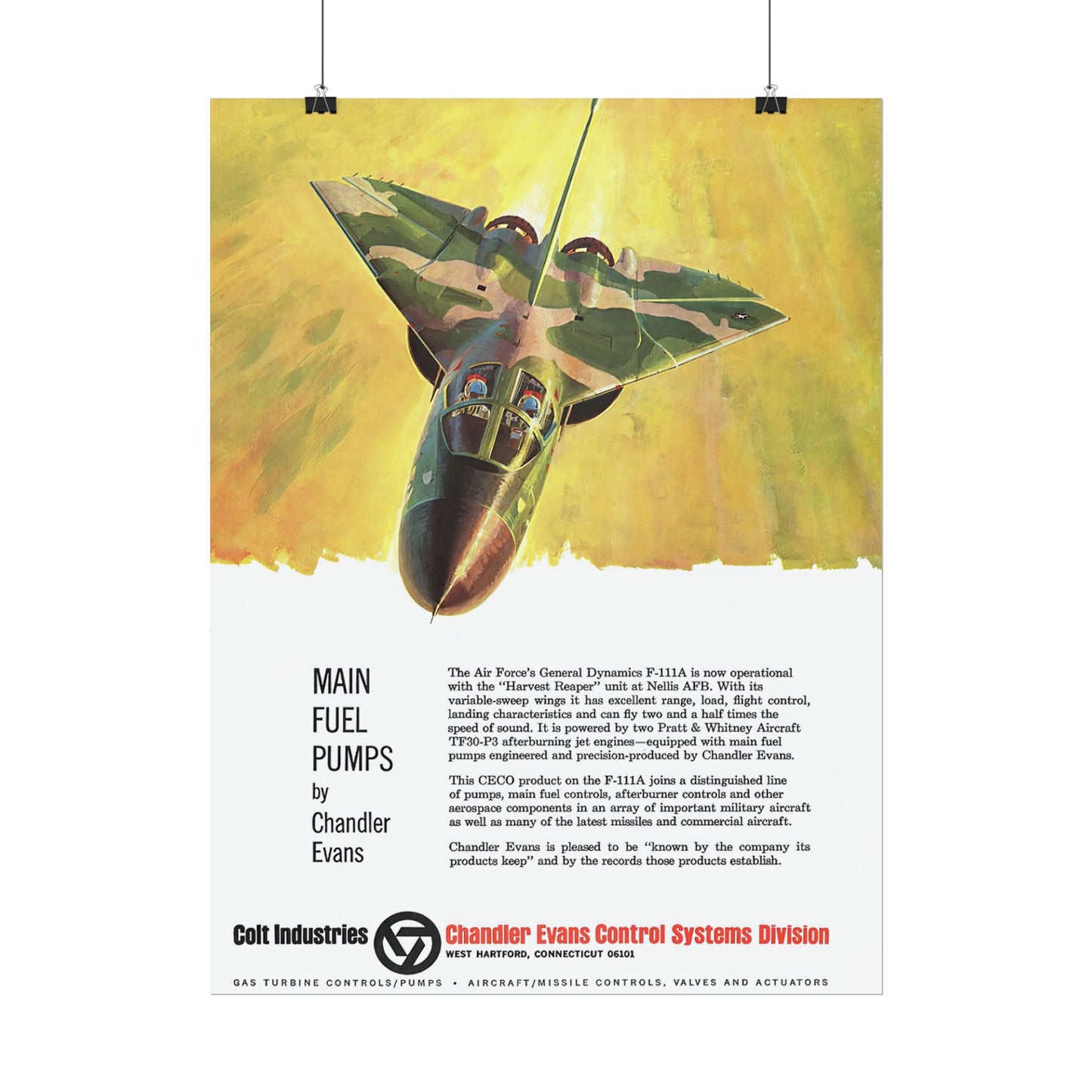 F-111A Aardvark Retro Style Military Aircraft Ad Poster Replica - Multiple Sizes Available!