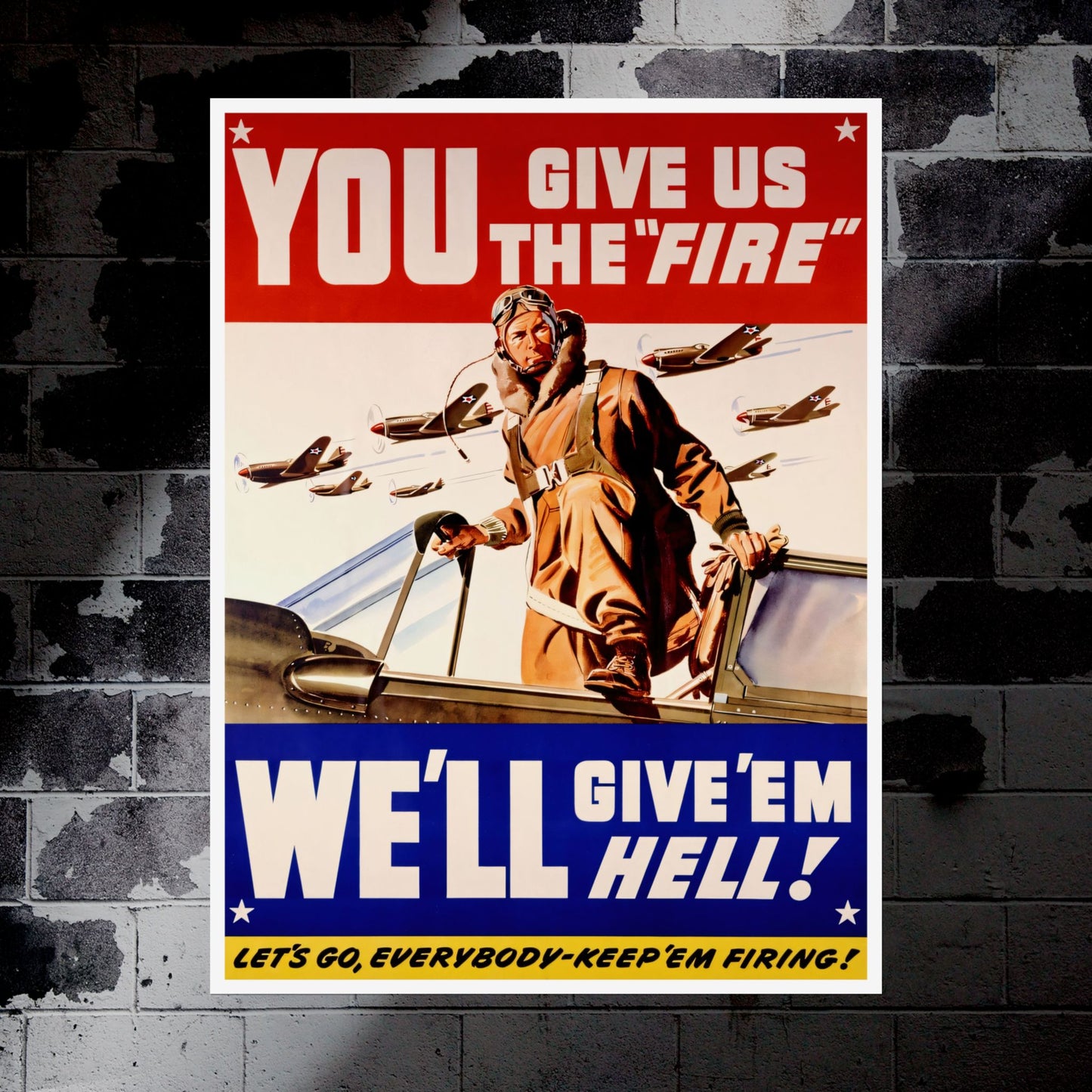 "We'll Give 'Em Hell!" Retro Style Army Air Forces Recruitment Ad Poster Replica - Multiple Sizes Available!