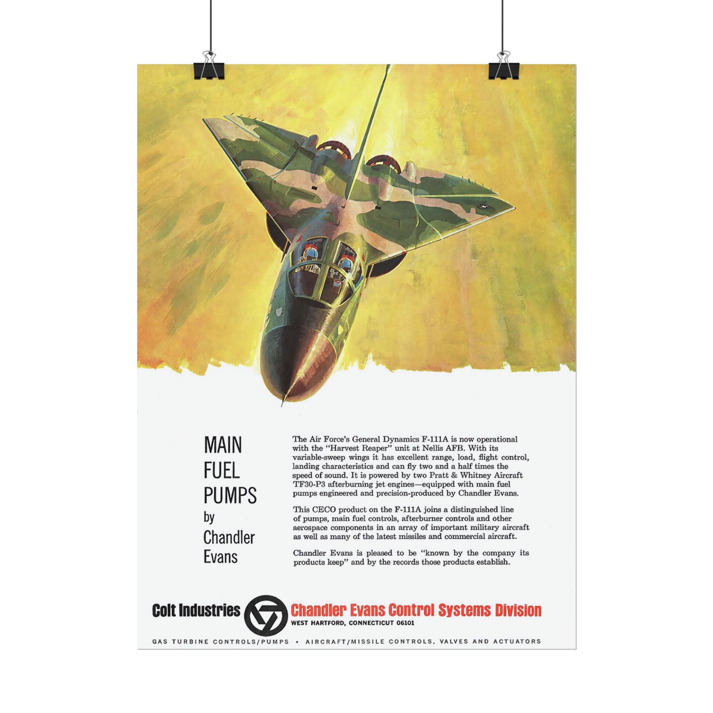 F-111A Aardvark Retro Style Military Aircraft Ad Poster Replica - Multiple Sizes Available!