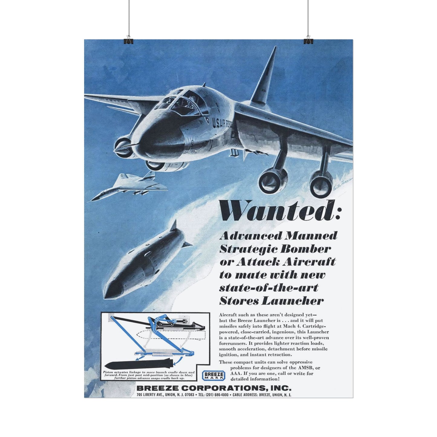 B-58 Hustler "Stores Launcher" Retro Style Military Aircraft Ad Poster Replica - Multiple Sizes Available!
