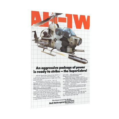 AH1W "SuperCobra" Retro Style Military Aircraft Ad Poster Replica - Multiple Sizes Available!