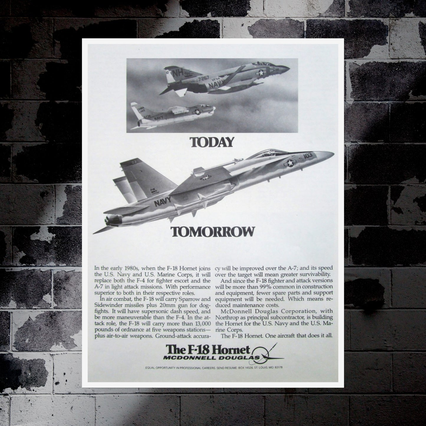 "One Aircraft That Does It All” Retro Style Military Aircraft Ad Poster Replica - Multiple Sizes Available!