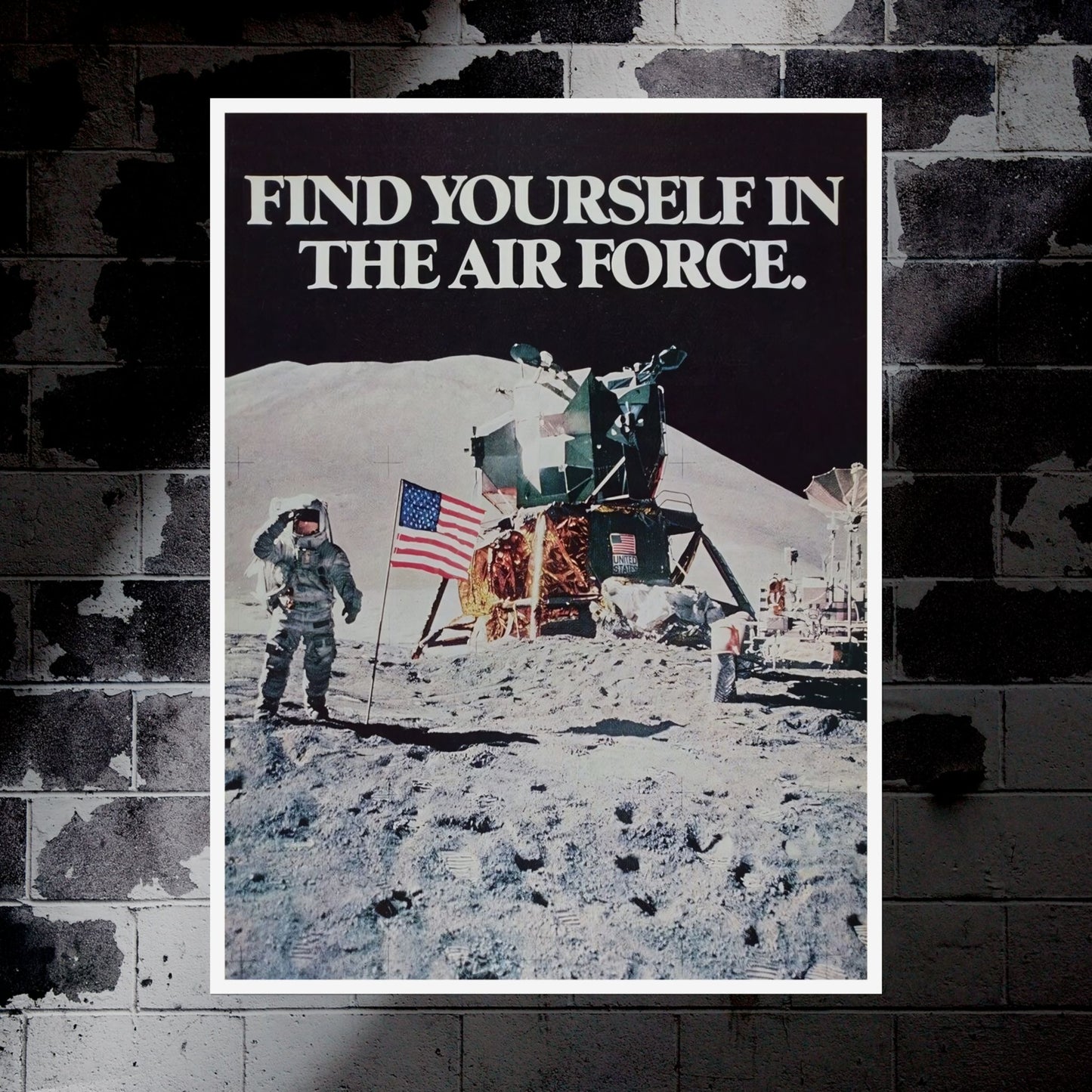 "Find Yourself In The Air Force” Retro Style Military Aircraft Ad Poster Replica - Multiple Sizes Available!