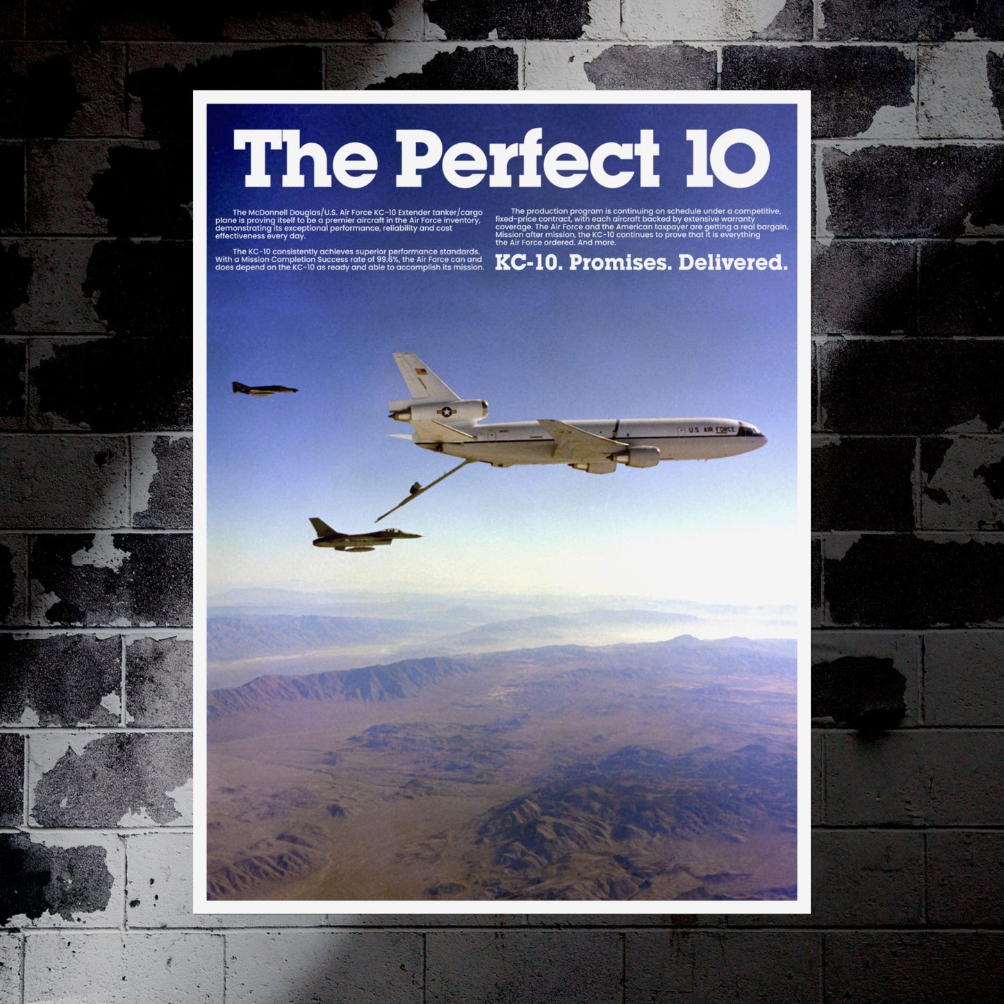 "KC-10 Extender - The Perfect 10” Retro Style Military Aircraft Ad Poster Replica - Multiple Sizes Available!