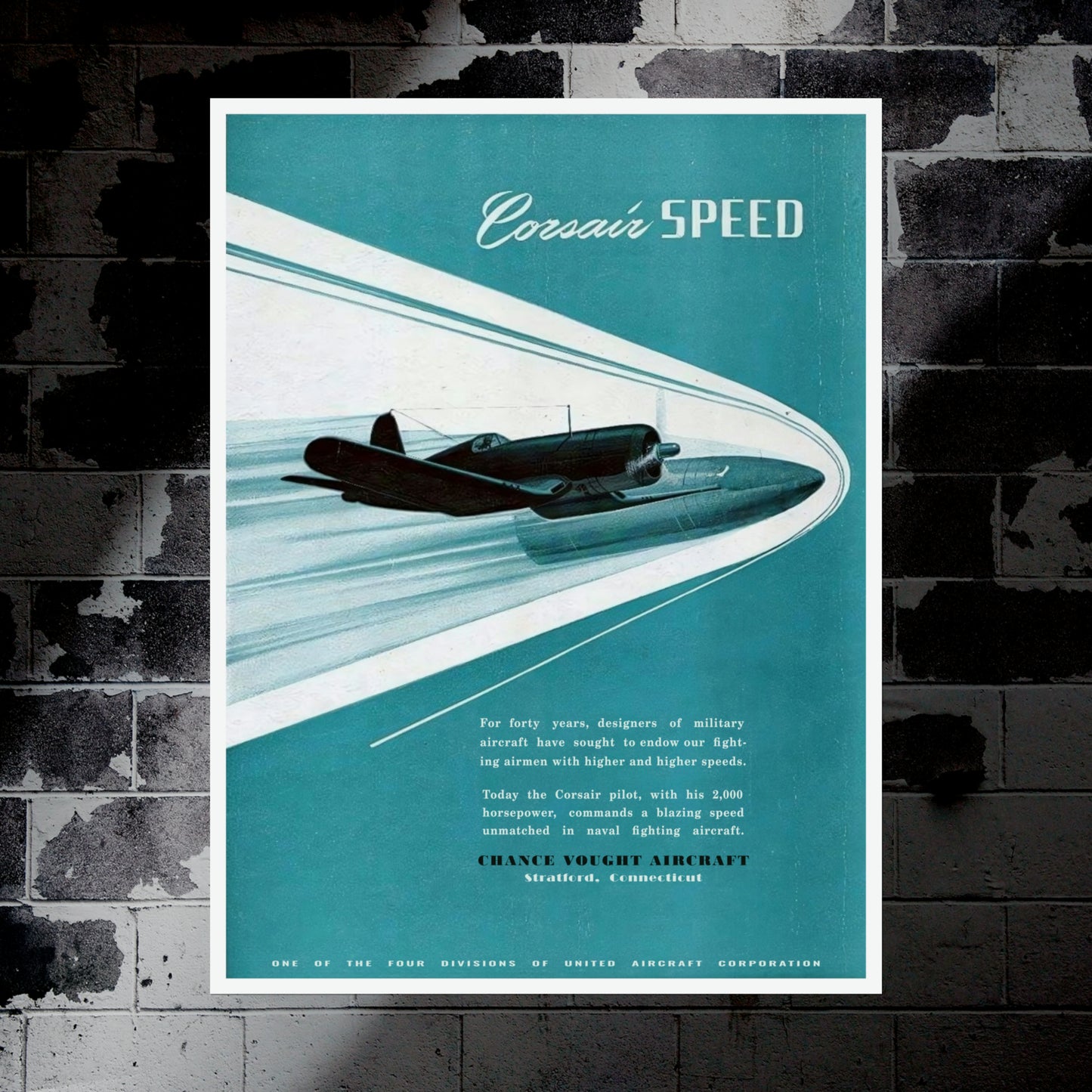 "Corsair Speed" - Retro Style Military Poster Replica