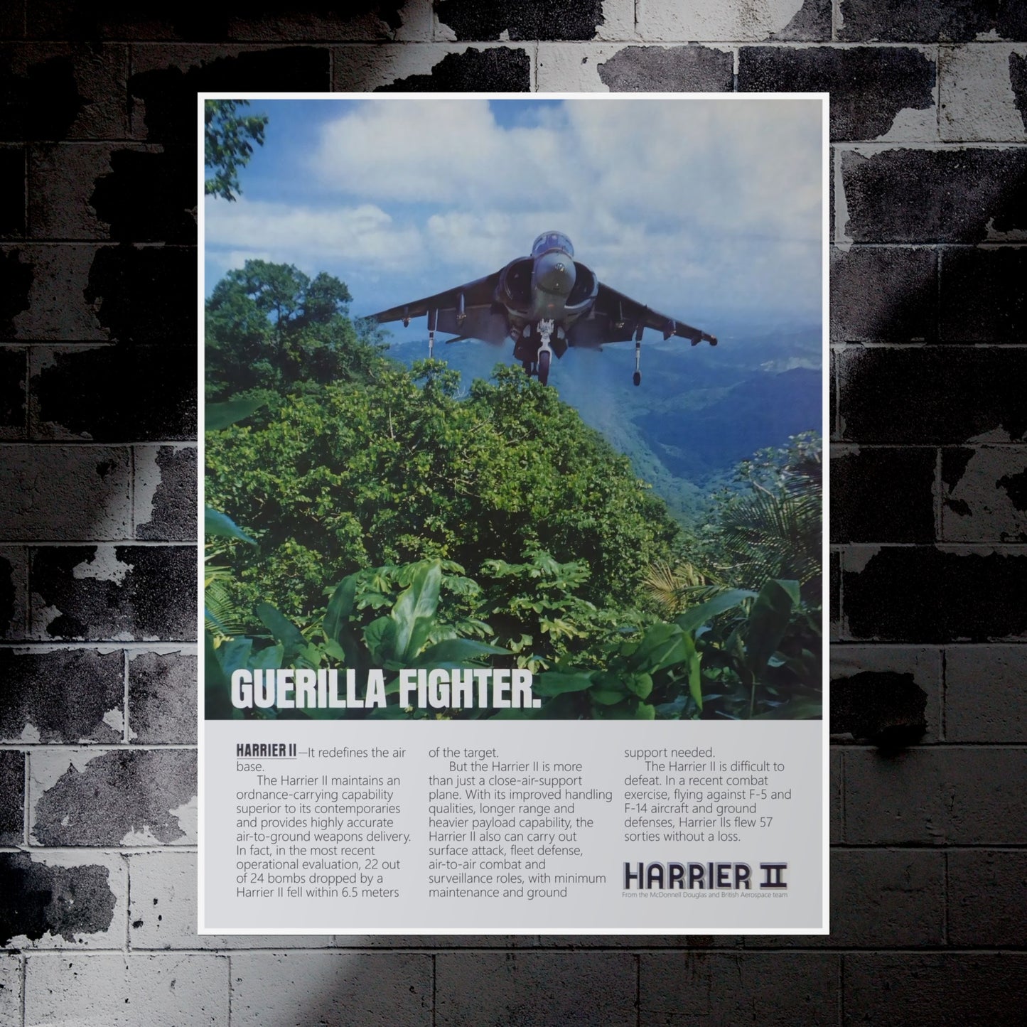 "Guerilla Fighter" Retro Style Military Aircraft Ad Poster Replica - Multiple Sizes Available!