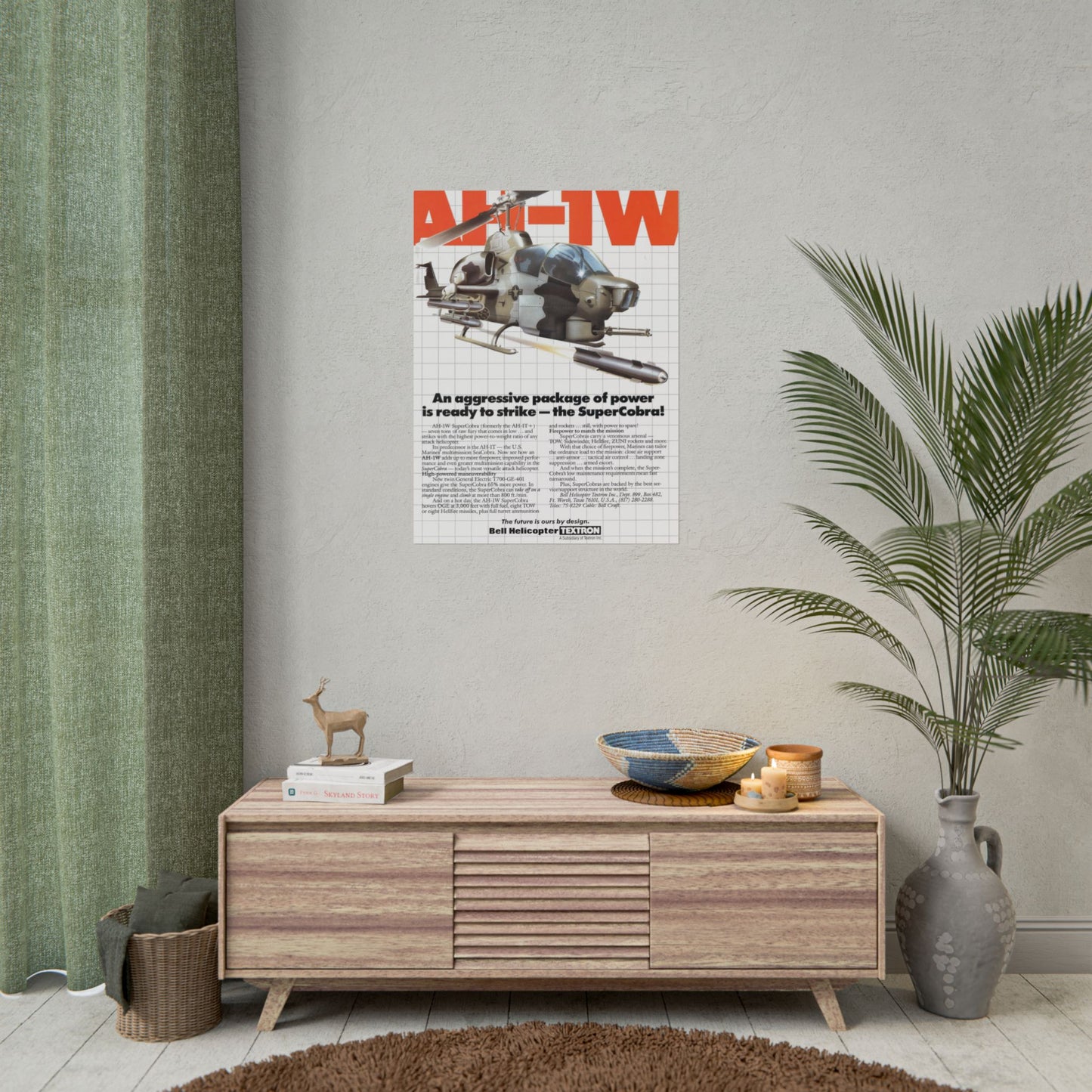 AH1W "SuperCobra" Retro Style Military Aircraft Ad Poster Replica - Multiple Sizes Available!