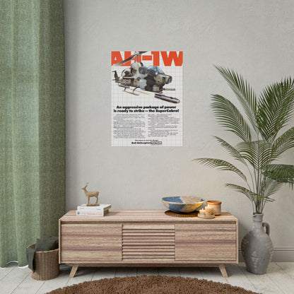 AH1W "SuperCobra" Retro Style Military Aircraft Ad Poster Replica - Multiple Sizes Available!