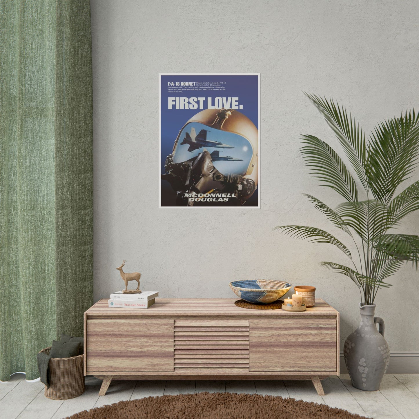 "F/A-18 Hornet - First Love” Retro Style Military Aircraft Ad Poster Replica - Multiple Sizes Available!