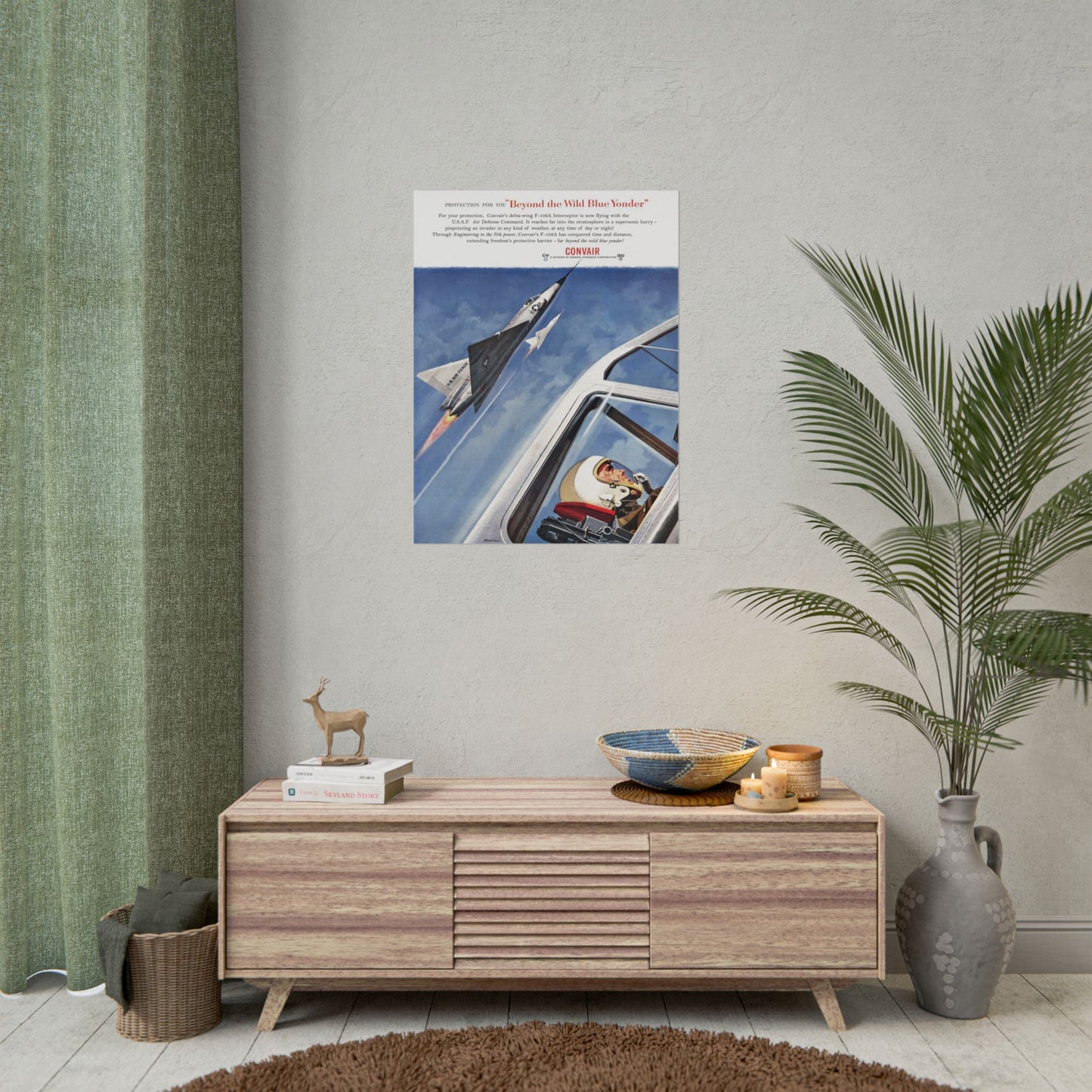 F-102A "Wild Blue Yonder" Retro Style Military Aircraft Ad Poster Replica - Multiple Sizes Available!