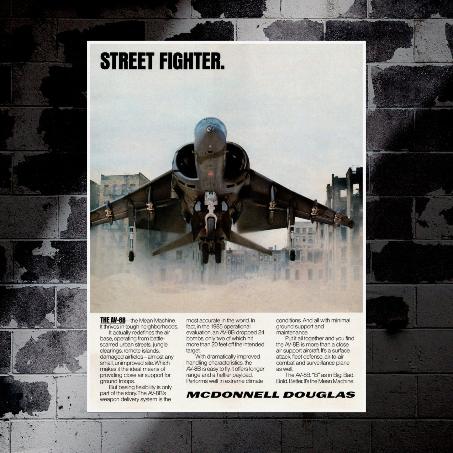 "Street Fighter" Retro Style Military Aircraft Ad Poster Replica - Multiple Sizes Available!