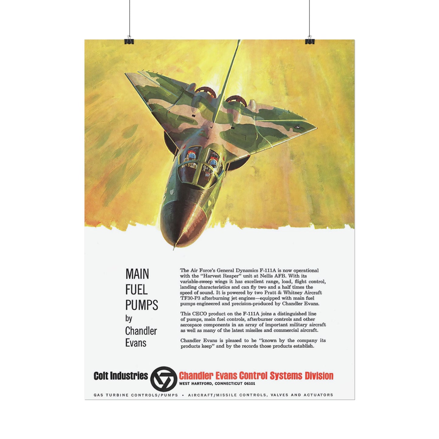 F-111A Aardvark Retro Style Military Aircraft Ad Poster Replica - Multiple Sizes Available!
