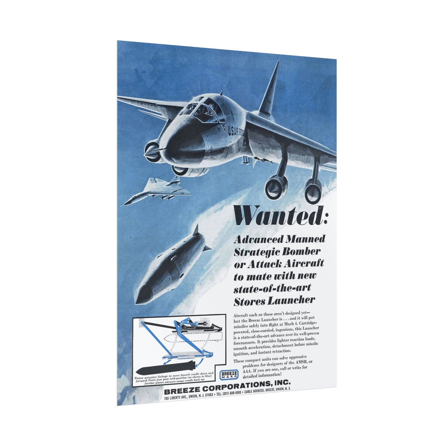 B-58 Hustler "Stores Launcher" Retro Style Military Aircraft Ad Poster Replica - Multiple Sizes Available!