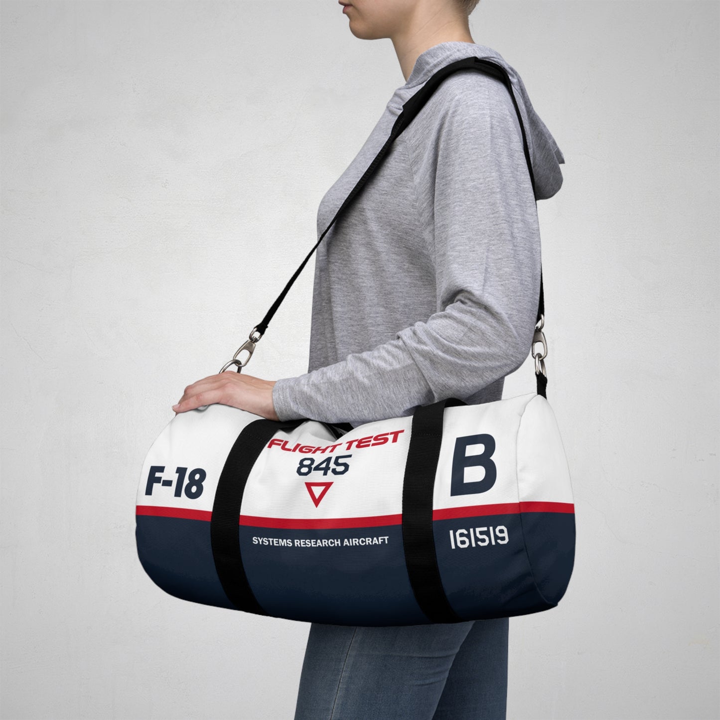 Flight Test F-18  Hornet Themed Duffel Bag for Aviation Enthusiasts
