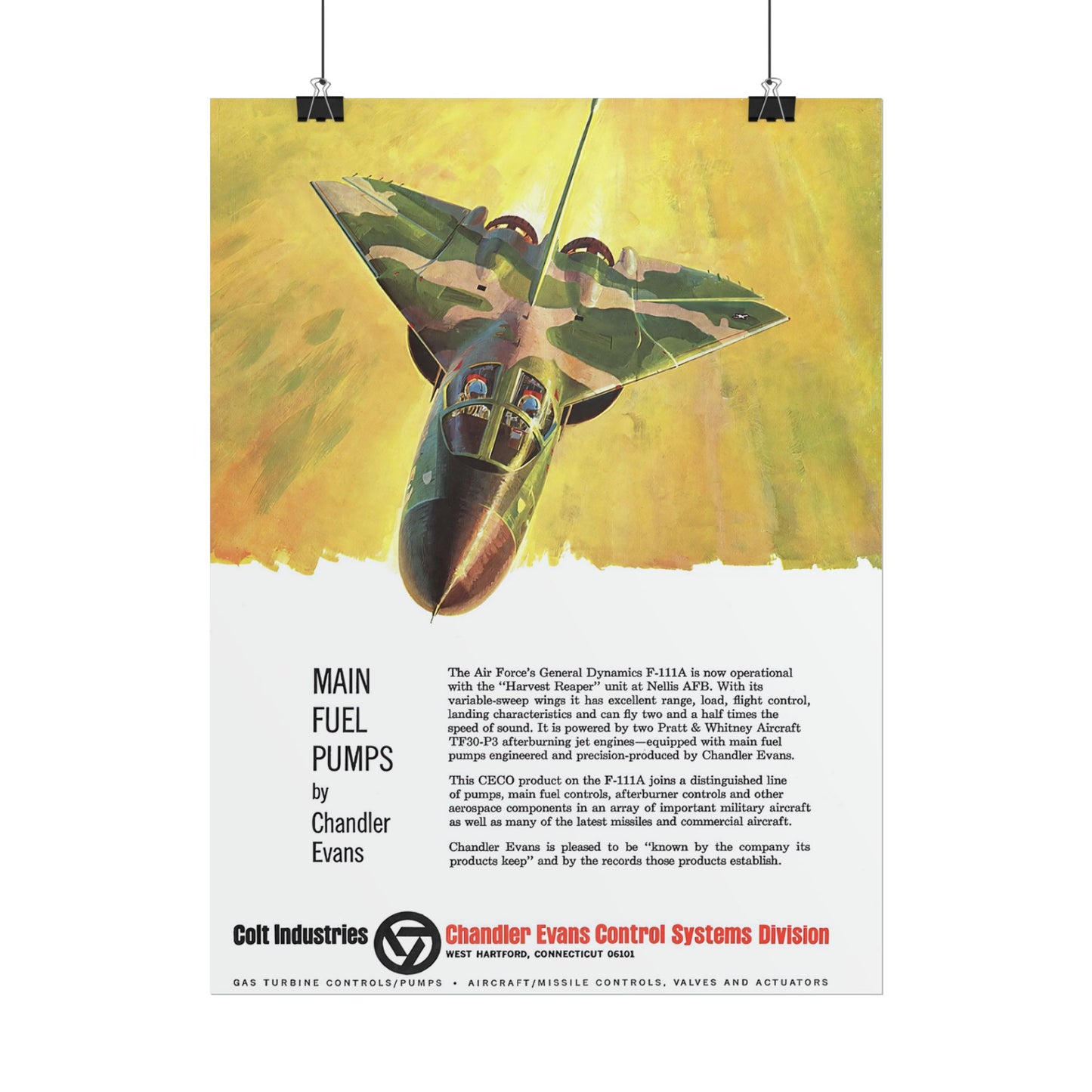 F-111A Aardvark Retro Style Military Aircraft Ad Poster Replica - Multiple Sizes Available!