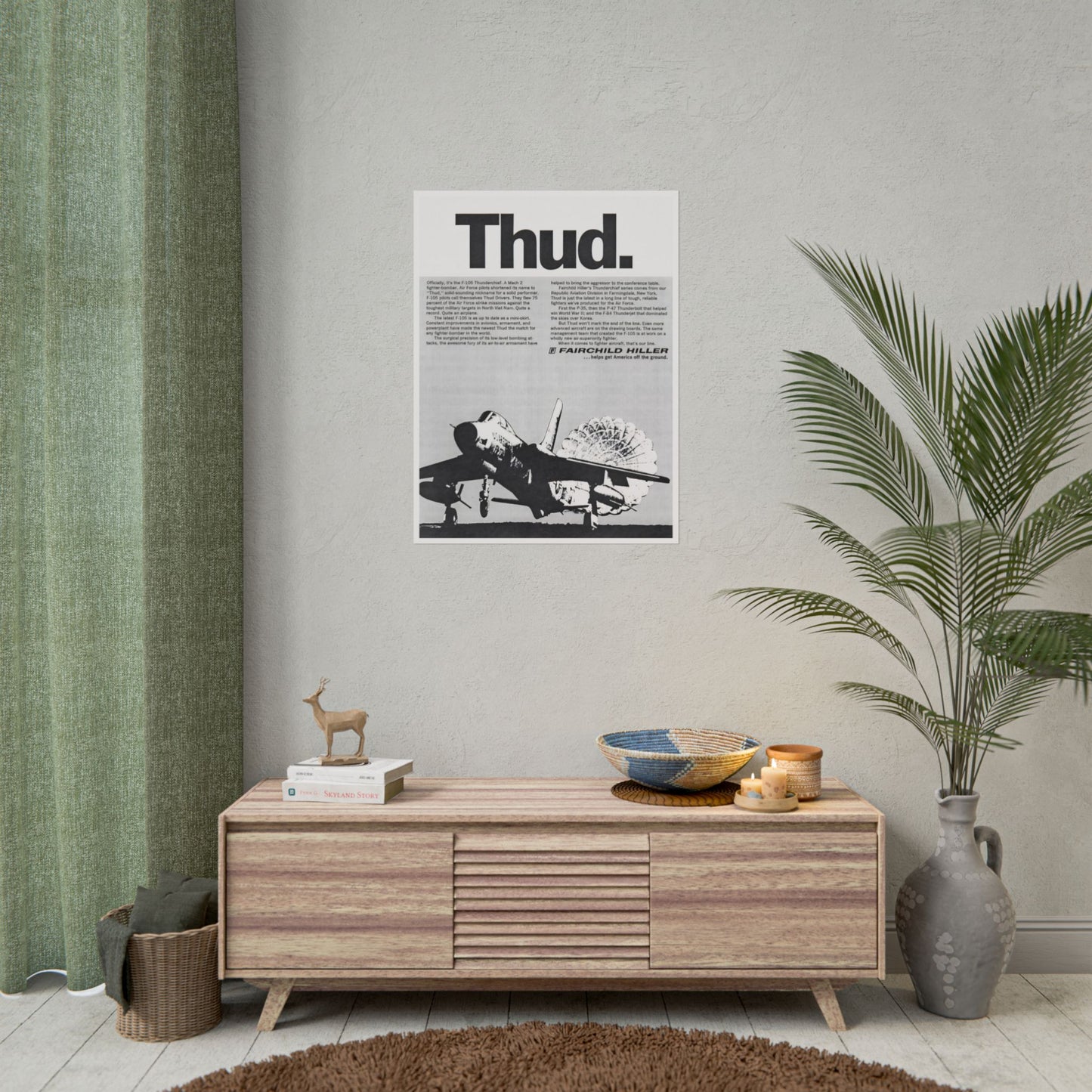 "F-105 - Thud.” Retro Style Military Aircraft Ad Poster Replica - Multiple Sizes Available!