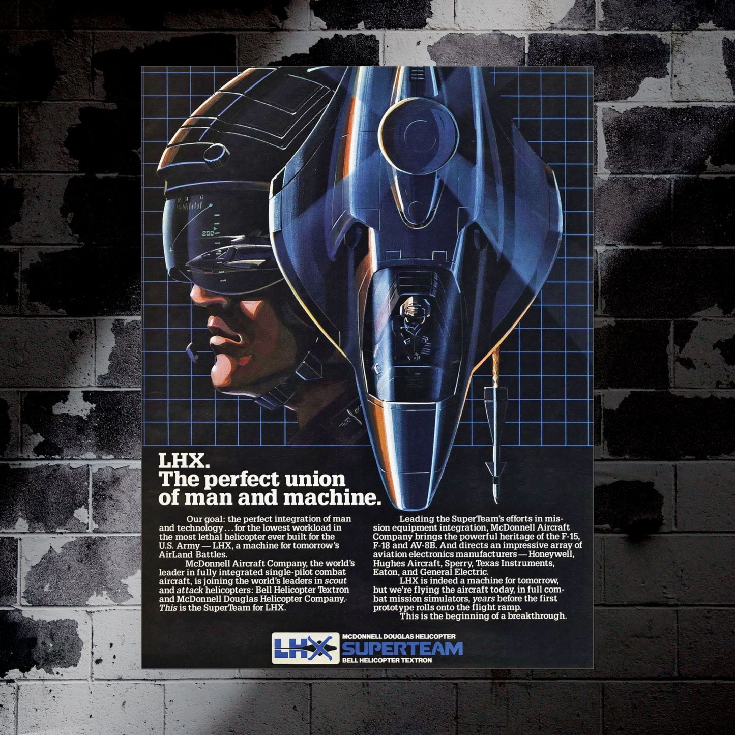 LHX "Perfect Union" Retro Style Military Aircraft Ad Poster Replica - Multiple Sizes Available!