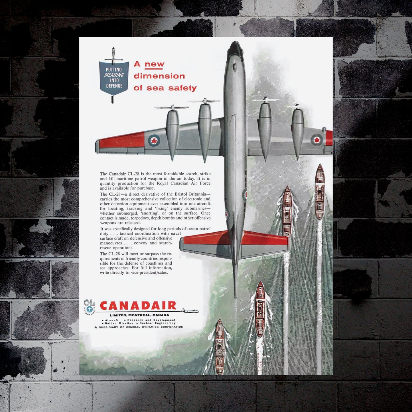 Canadair CL-28 "New Dimension" Retro Style Military Aircraft Ad Poster Replica - Multiple Sizes Available!