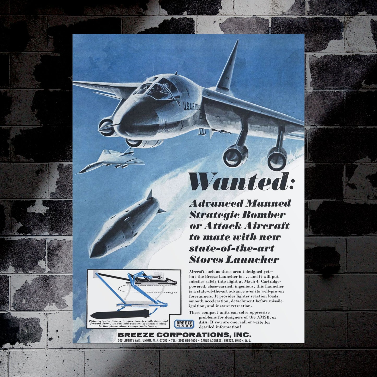 B-58 Hustler "Stores Launcher" Retro Style Military Aircraft Ad Poster Replica - Multiple Sizes Available!