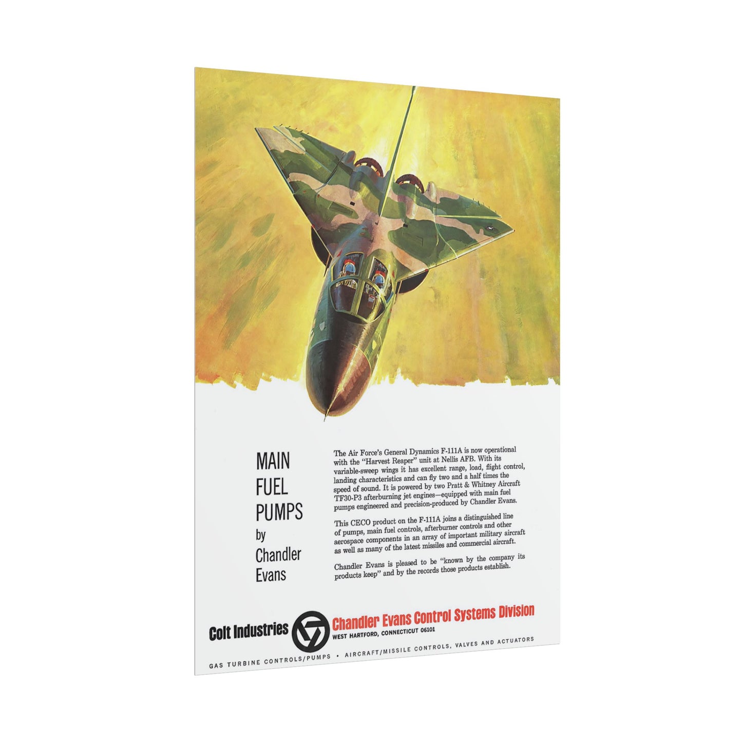 F-111A Aardvark Retro Style Military Aircraft Ad Poster Replica - Multiple Sizes Available!