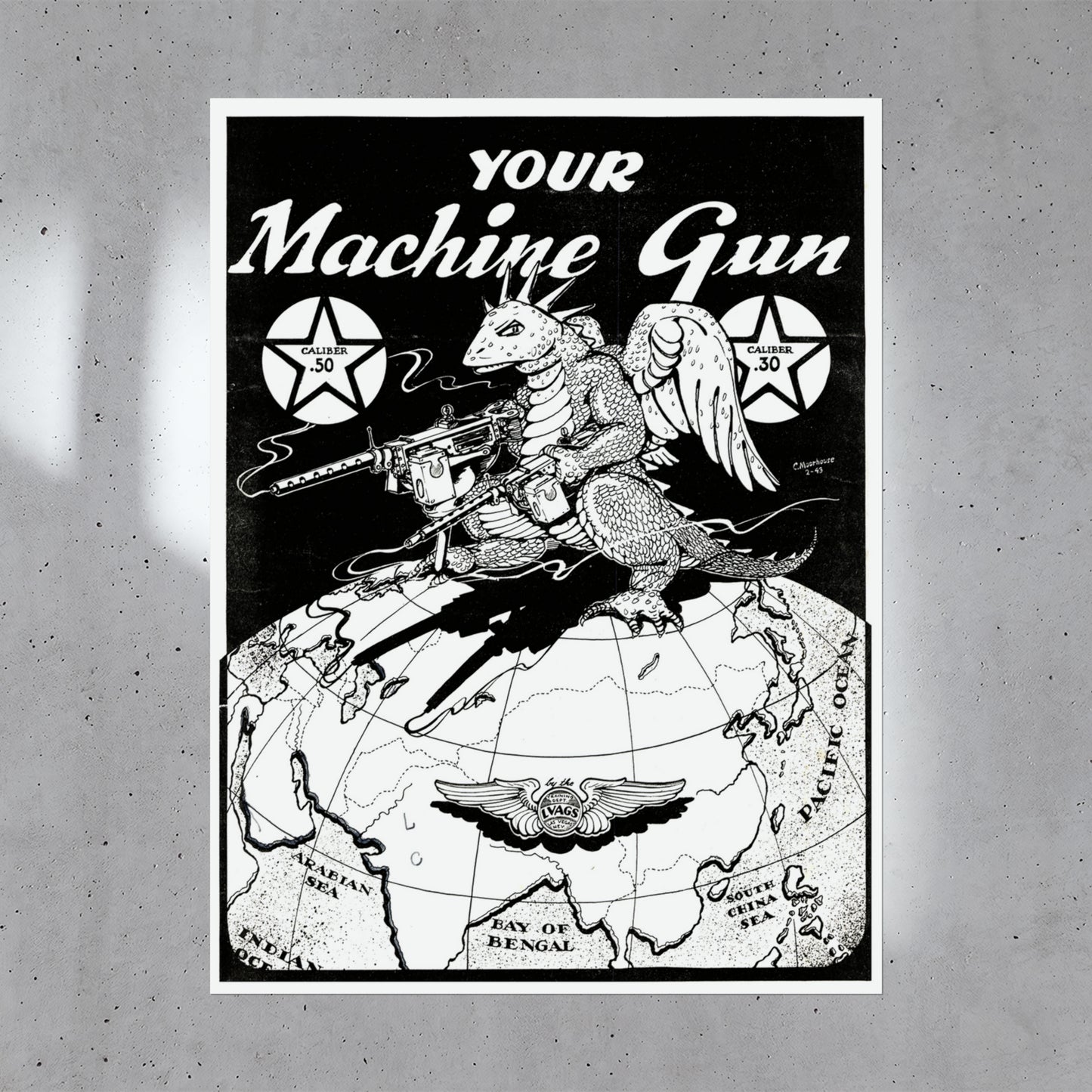 1943 Air Force "Your Machine Gun" Manual Retro Style Military Ad Poster Replica - Multiple Sizes Available!