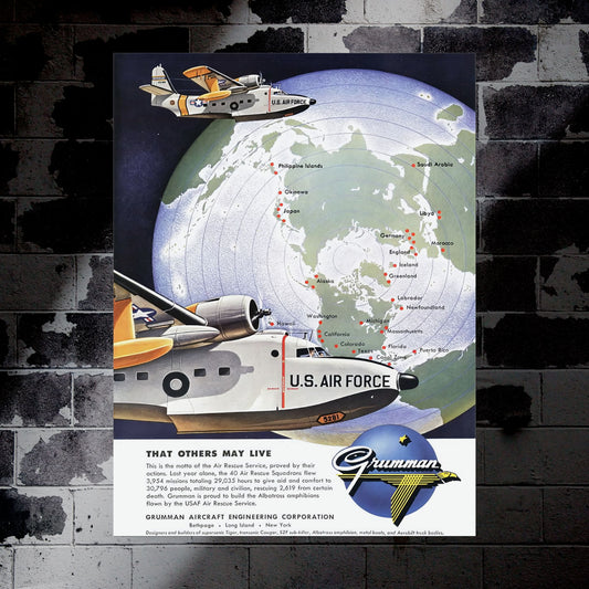 Albatross "That Others May Live" Retro Style Military Aircraft Ad Poster Replica - Multiple Sizes Available!