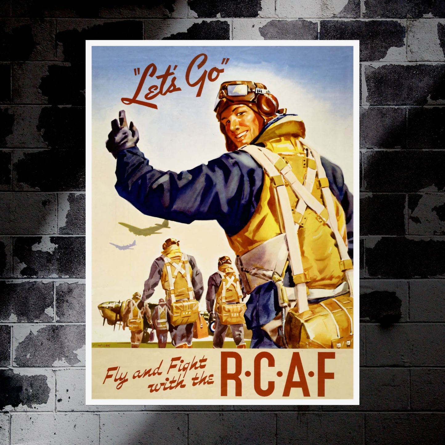 "Let's Go” Retro Style Royal Canadian Air Force (RCAF) Recruitment Ad Poster Replica - Multiple Sizes Available!