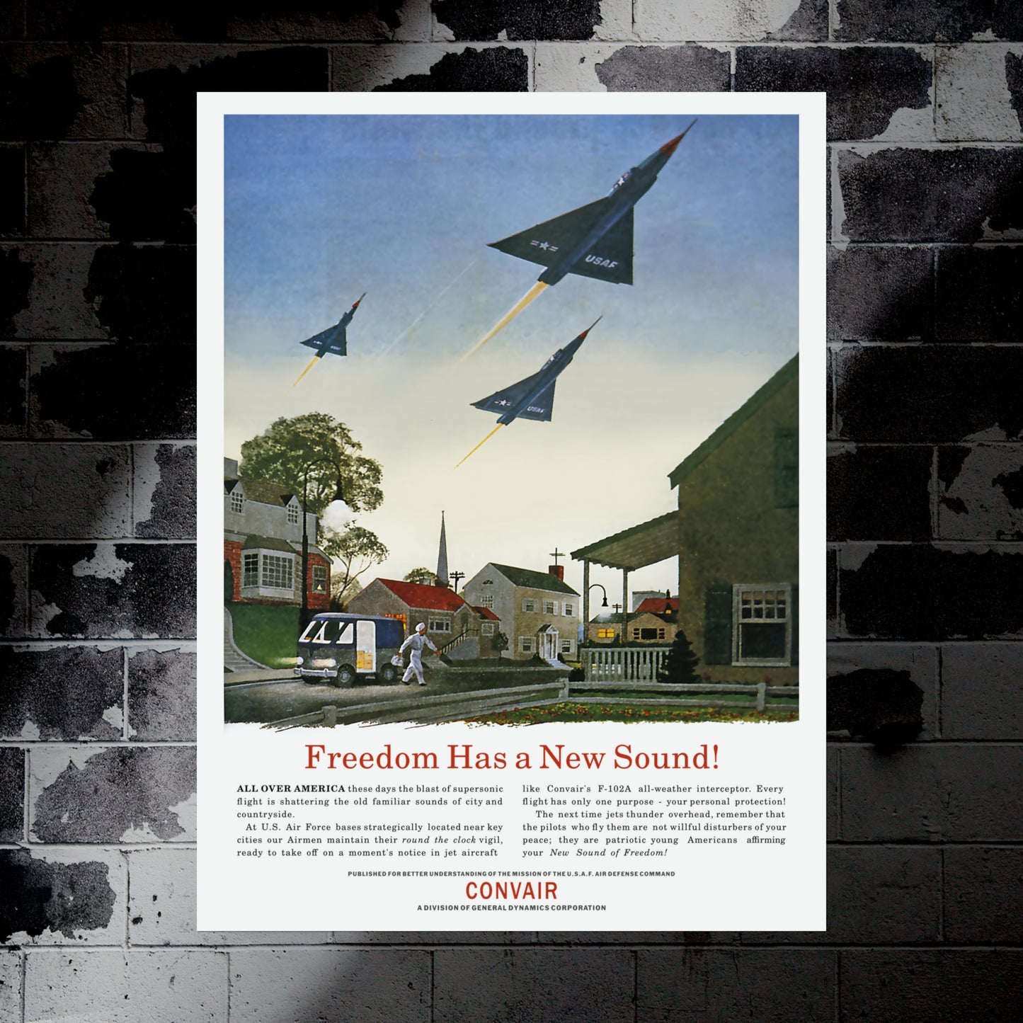 F-102A "Delta Dagger” Retro Style Military Aircraft Ad Poster Replica - Multiple Sizes Available!