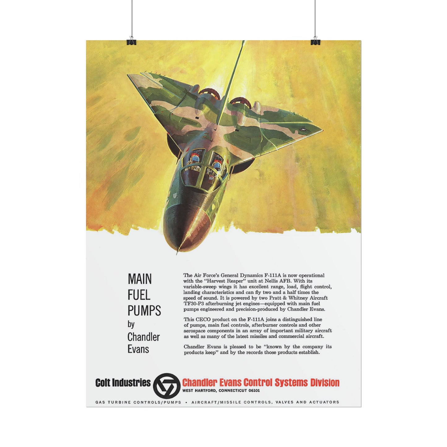 F-111A Aardvark Retro Style Military Aircraft Ad Poster Replica - Multiple Sizes Available!